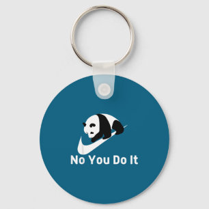 Funny You Vintage Lazy Panda No It Keychain
