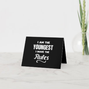Funny Youngest Child Brother Family Matching Gift Card