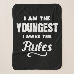 Funny Youngest Child Brother Family Matching Gift Sherpa Blanket