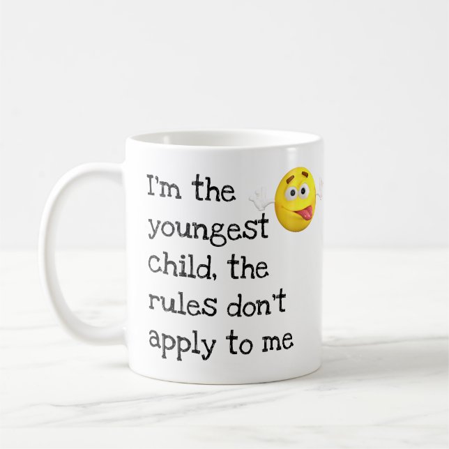 Funny Youngest Child Rules Don't Apply To Me MUG (Left)