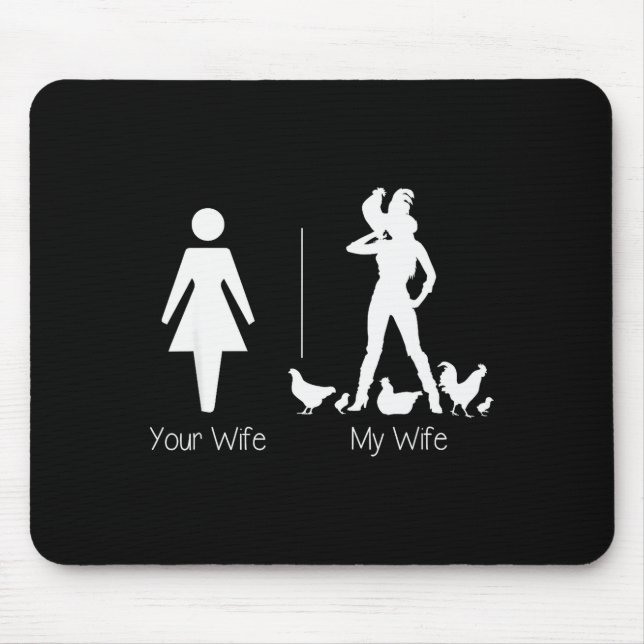 Funny Your Wife My Wife Chicken Lady Shirt, Farm L Mouse Pad (Front)