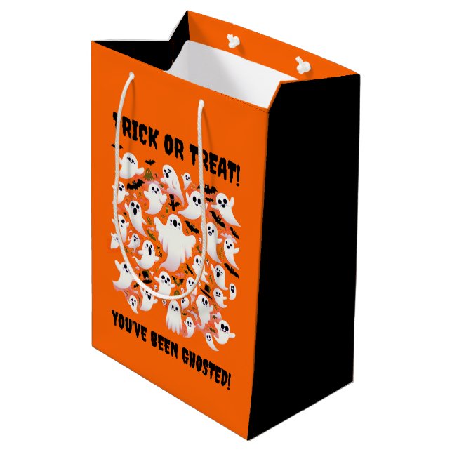 Funny You've Been Ghosted! Ghosts in Flight Medium Gift Bag (Back Angled)