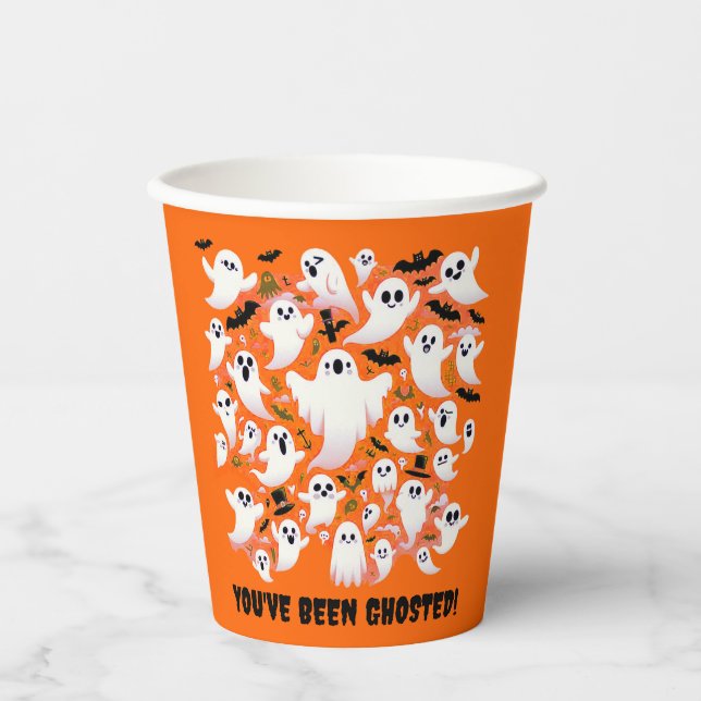 Funny You've Been Ghosted Ghosts in Flight Paper Cups (Front)