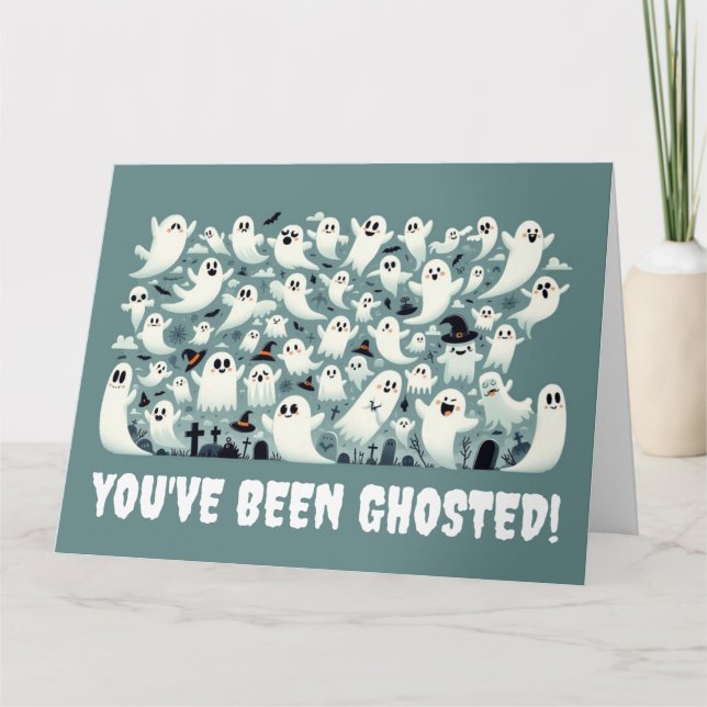 Funny You've Been Ghosted! Ghosts in Graveyard Card (Front)