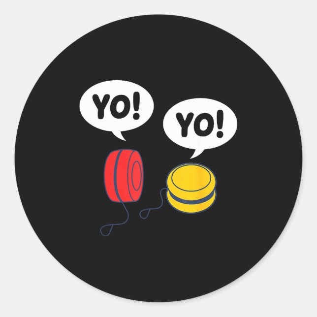Funny Yoyo  Classic Round Sticker (Front)