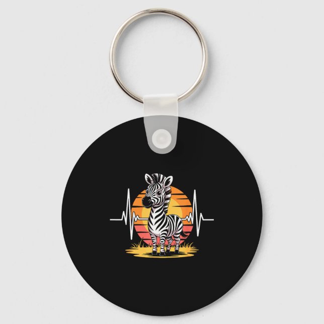 Funny Zebra Art For Men Women Kids Zebra Animal Pr Keychain (Front)