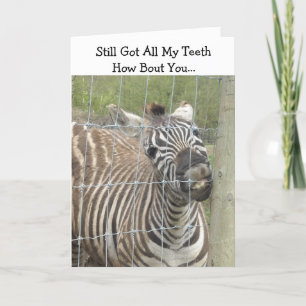 Funny Zebra Birthday Card