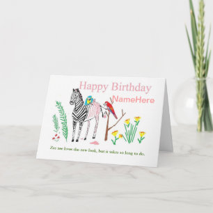 Funny Zebra Birthday Card