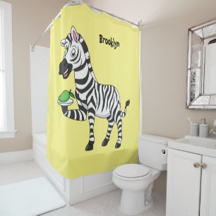 Funny zebra cartoon illustration