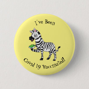 Funny zebra cartoon illustration 2 inch round button