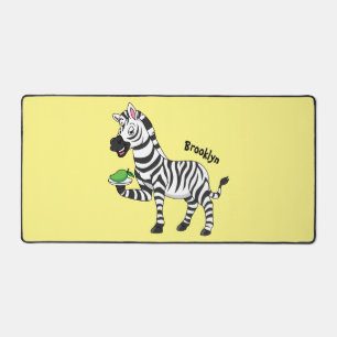 Funny zebra cartoon illustration  desk mat