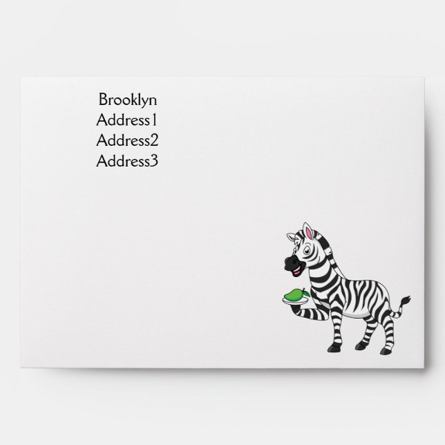 Funny zebra cartoon illustration envelope (Front)