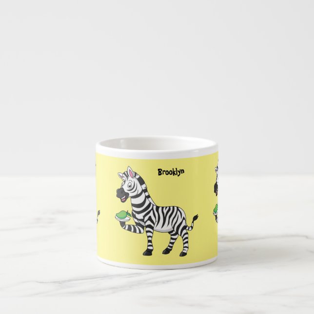 Funny zebra cartoon illustration espresso cup (Front)