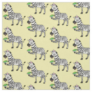 Funny zebra cartoon illustration fabric