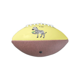 Funny zebra cartoon illustration  football