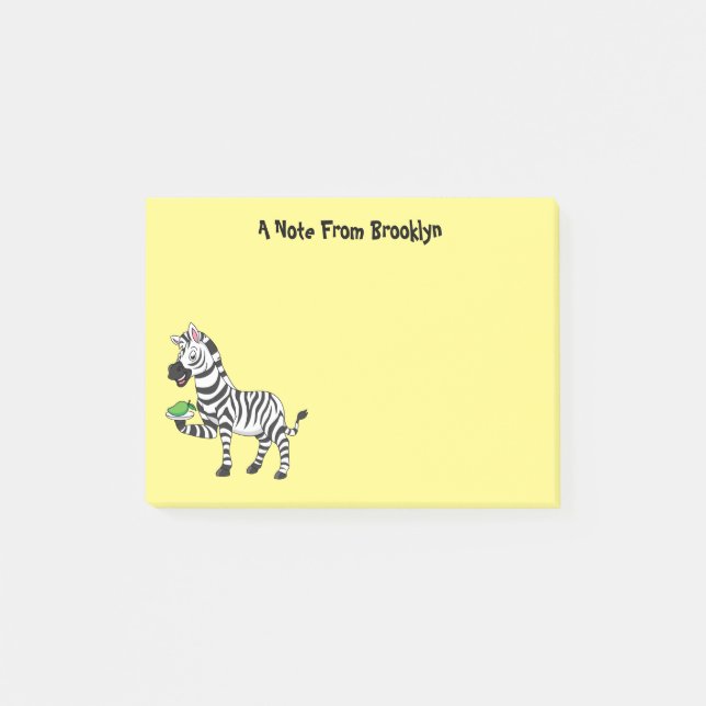 Funny zebra cartoon illustration post-it notes (Front)