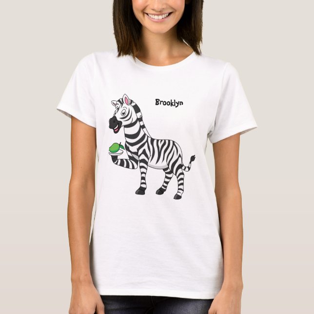 Funny zebra cartoon illustration T-Shirt (Front)