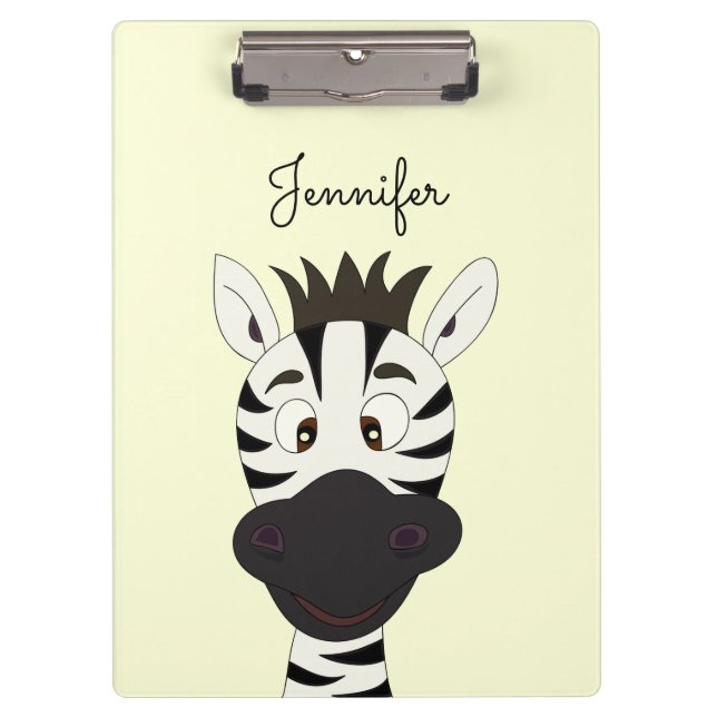 Funny zebra cartoon kids clipboard (Front)