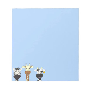 Funny zebra giraffe cow cartoon kids notepad