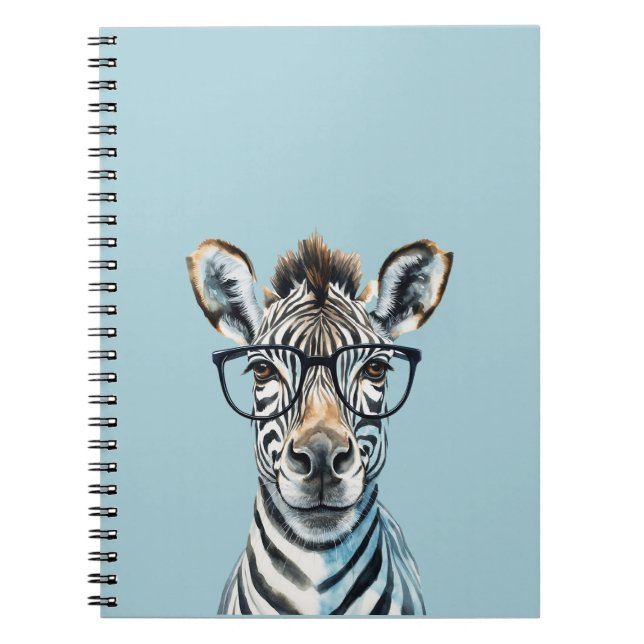 Funny Zebra Wearing glasses  Notebook (Front)