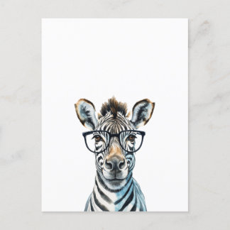 Funny Zebra Wearing glasses  Postcard