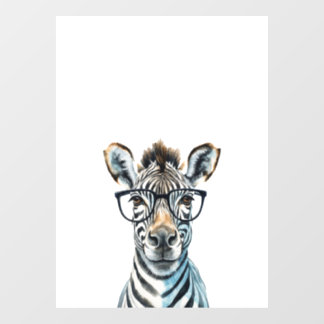 Funny Zebra Wearing glasses  Window Cling