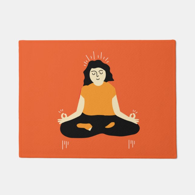 Funny Zen Welcome Door Mat (Front)