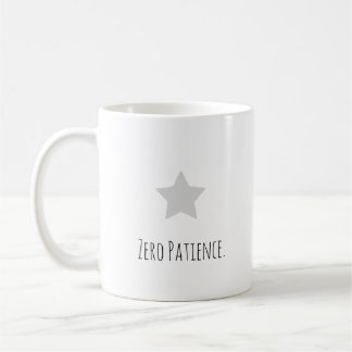 Funny "Zero Patience" Modern Typography Introvert Coffee Mug