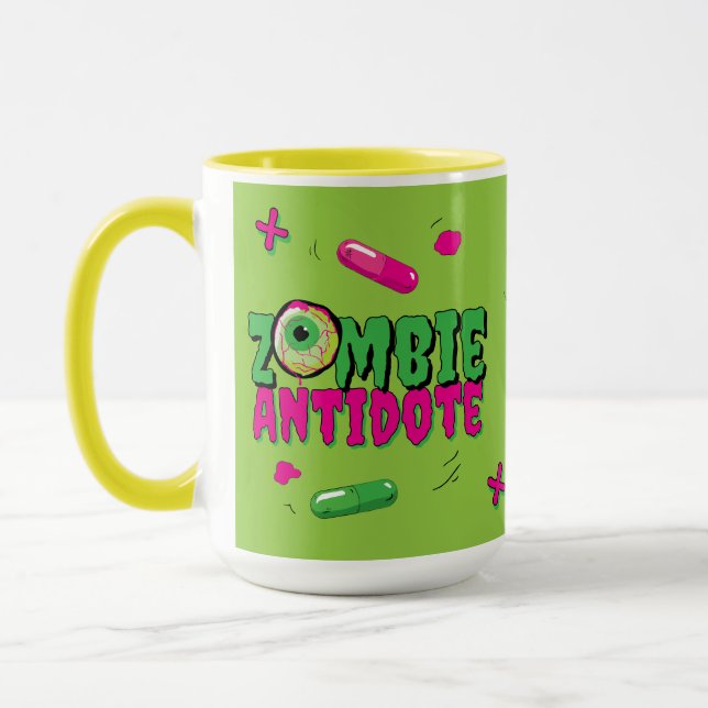 Funny Zombie Antidote.. Shhh.. Zombie Before ...  Mug (Left)
