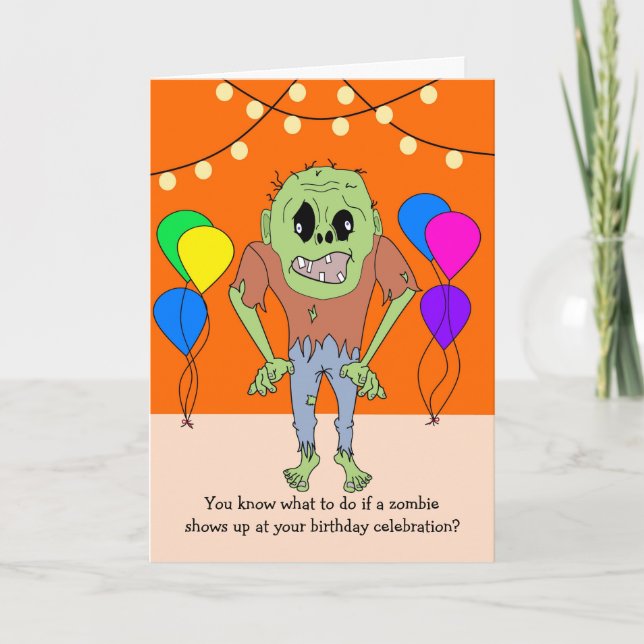 Funny Zombie Birthday Card (Front)