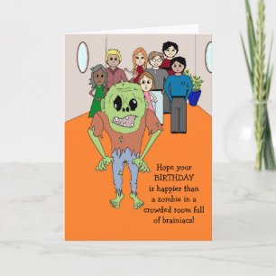 Funny Zombie carte d'anniversaire
