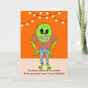 Funny Zombie carte d'anniversaire pour n'importe q
