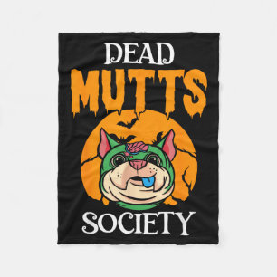 Funny Zombie Dog Lover Brains Halloween Dog Fleece Blanket
