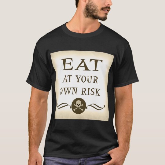 Funny Zombie Halloween Eat At Your Own Risk T-Shirt