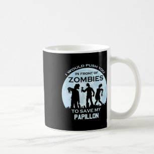 Funny Zombie Halloween Pet Papillon Coffee Mug