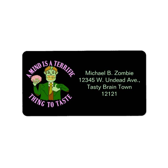 Funny Zombie Professor Proverb Label (Front)