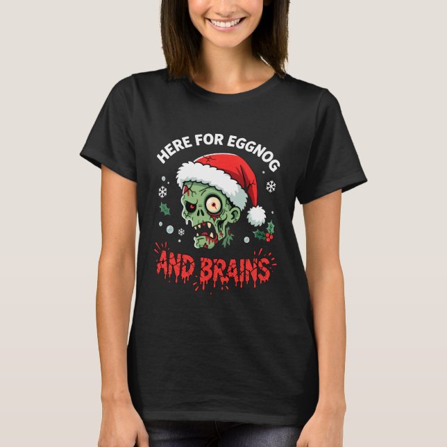 Funny Zombie Santa Christmas Tee Mens Womens Seaso (Front)