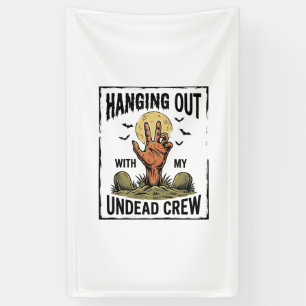 Funny Zombie Shirt for Horror Fans Vintage Undead  Banner