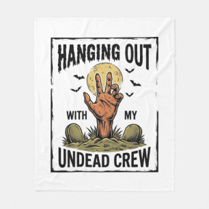 Funny Zombie Shirt for Horror Fans Vintage Undead  Fleece Blanket