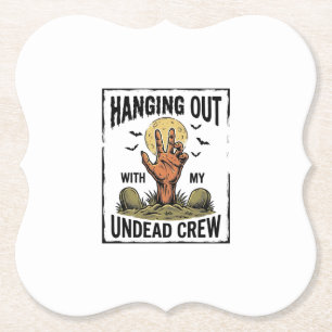 Funny Zombie Shirt for Horror Fans Vintage Undead  Paper Coaster