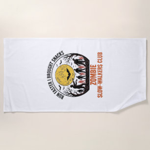 Funny Zombie Shirt with Engraved Moon and Dark Hum Beach Towel