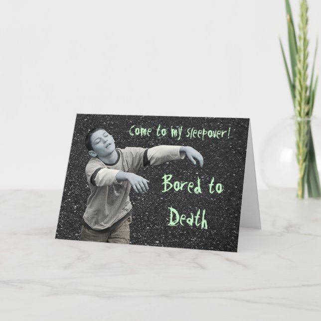 Funny Zombie Sleepover Party Invitation (Front)