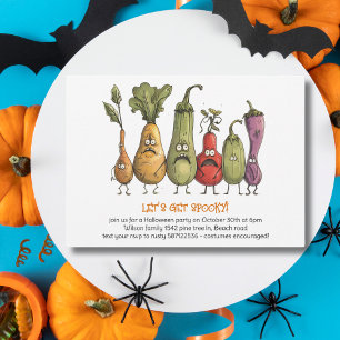 Funny zombie vegetables kids Halloween  Invitation