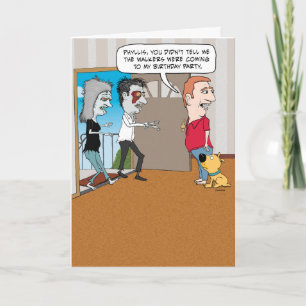 Funny Zombie Walkers carte d'anniversaire