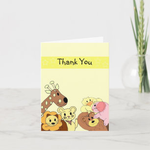 Funny Zoo Animal Thank You Card