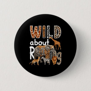 Funny Zoo Animals Wild About Reading 2 Inch Round Button