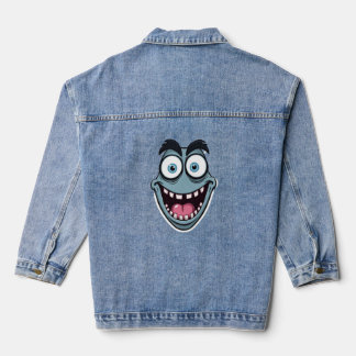 FunnyBlueMonsterCartoon Denim Jacket