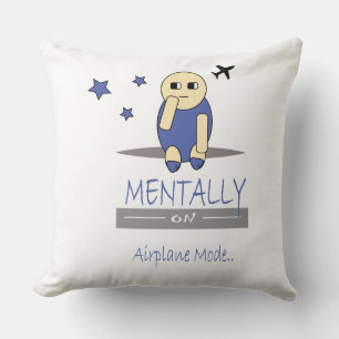 FunnyChimy Mentally on Airplane Mode Baby Bodysuit Throw Pillow