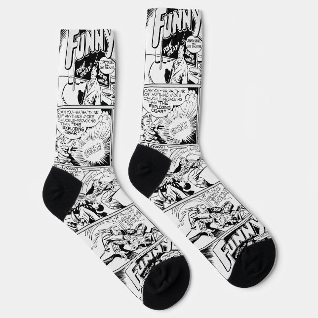 'FUNNYMAN' Action Comic Strip Socks  (Right)