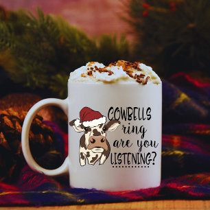 FunnyRetro Cow Bell Christmas Personalized Mug